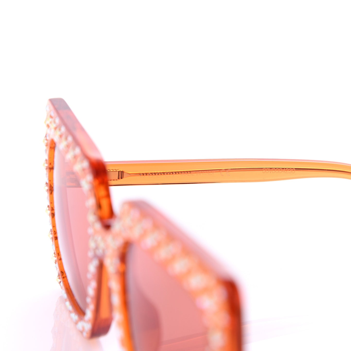 Acetate Crystal Oversize Sunglasses GG0148S Orange