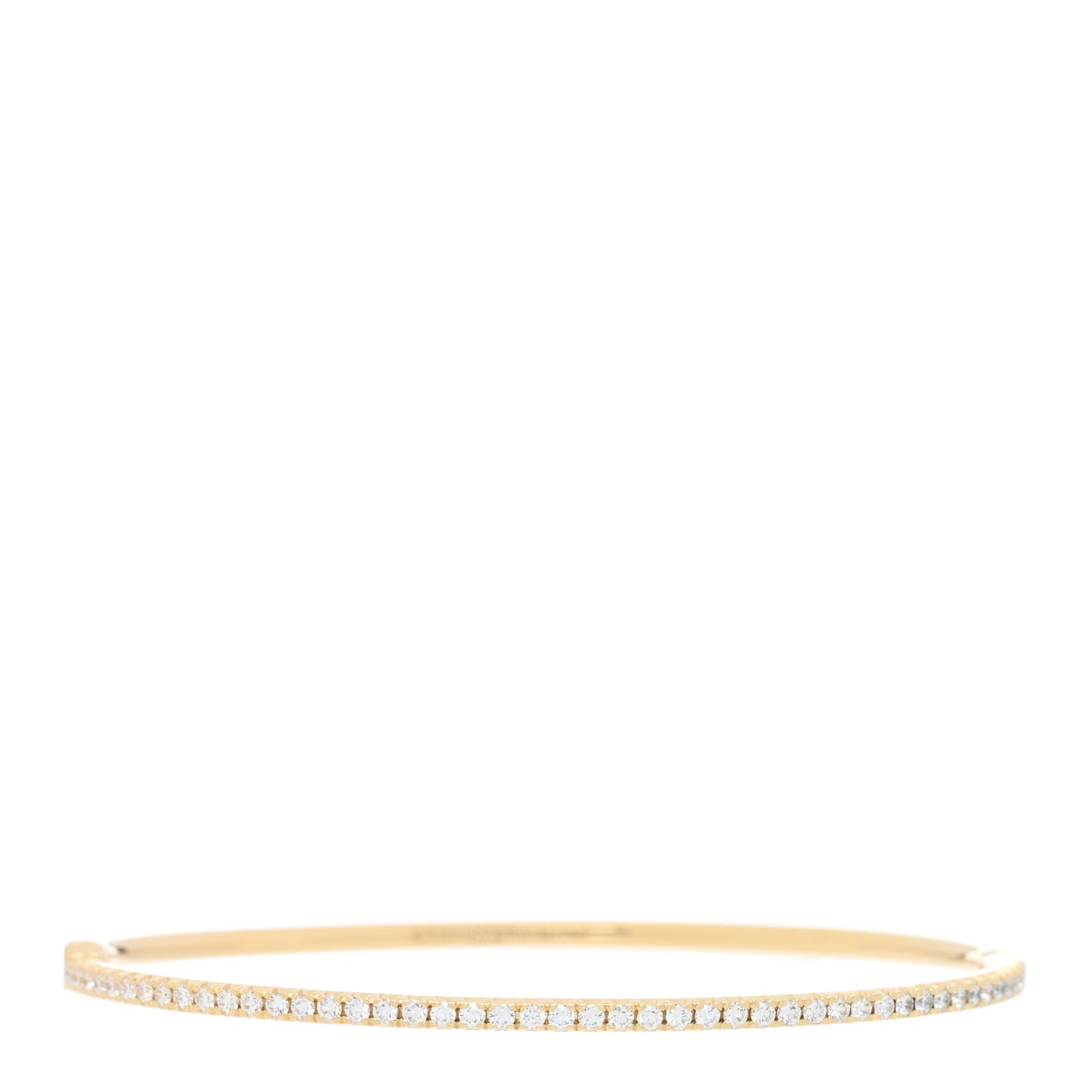 18K Yellow Gold Diamond Metro Hinged Bangle Bracelet