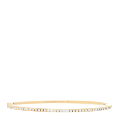 Tiffany 18K Yellow Gold Diamond Metro Hinged Bangle Bracelet 1 of 3