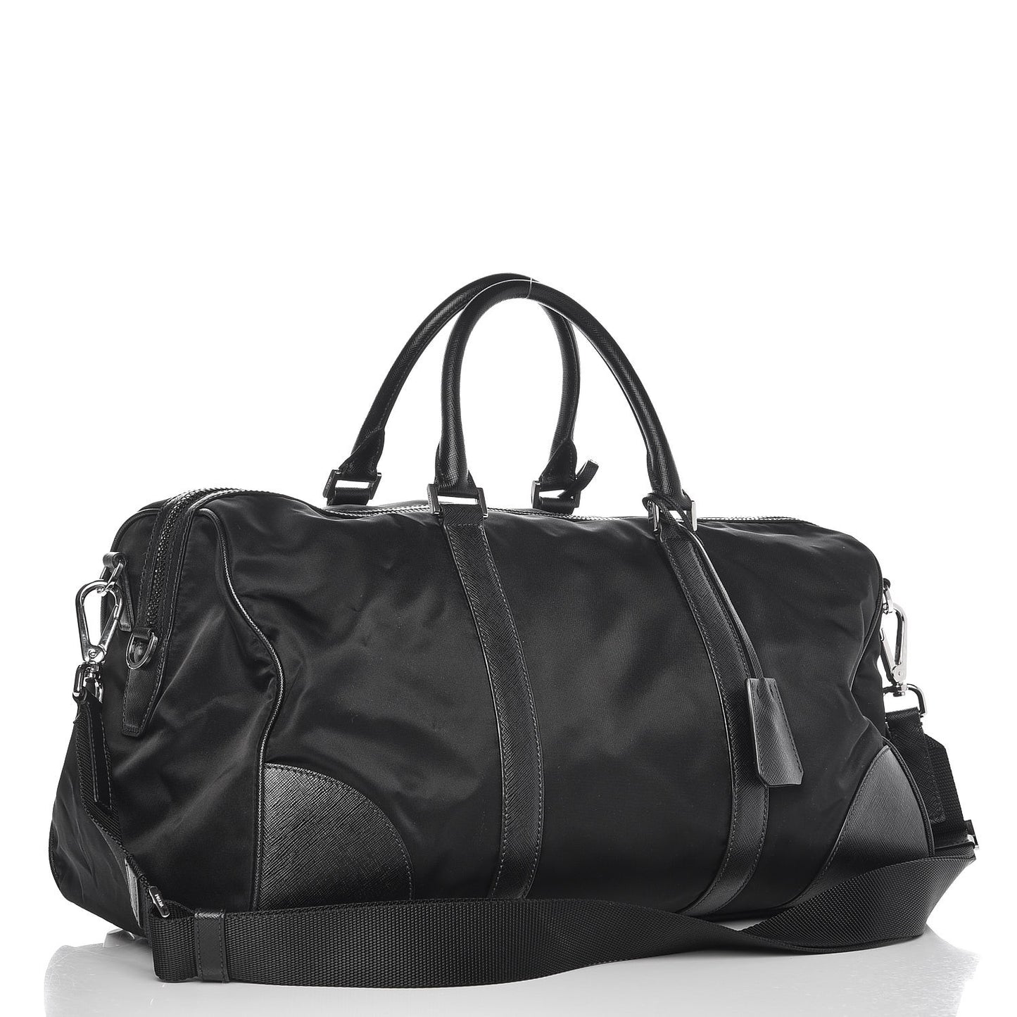 Tessuto Nylon Saffiano Duffle Bag Nero Black