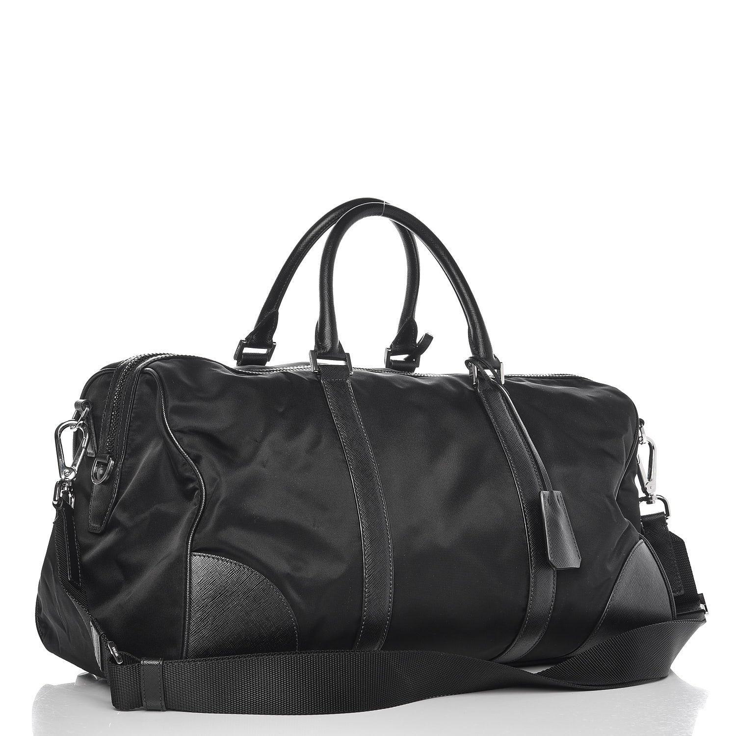 Prada Tessuto Nylon Saffiano Duffle Bag Nero Black 4 of 8