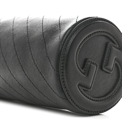 Gucci Sakai Be Green Calfskin Diagonal Stitched Mini Blondie Barrel Shoulder Bag Black 10 of 10