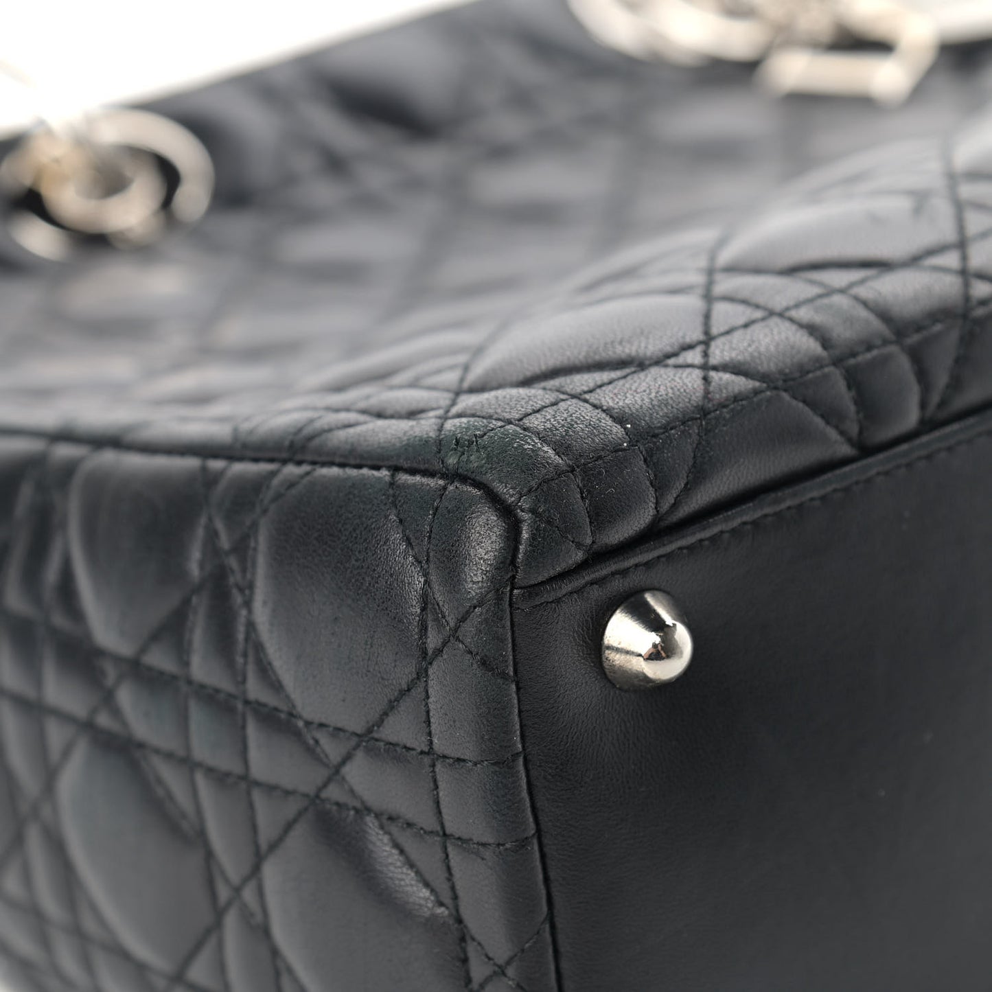 Lambskin Cannage Large Lady Dior Black