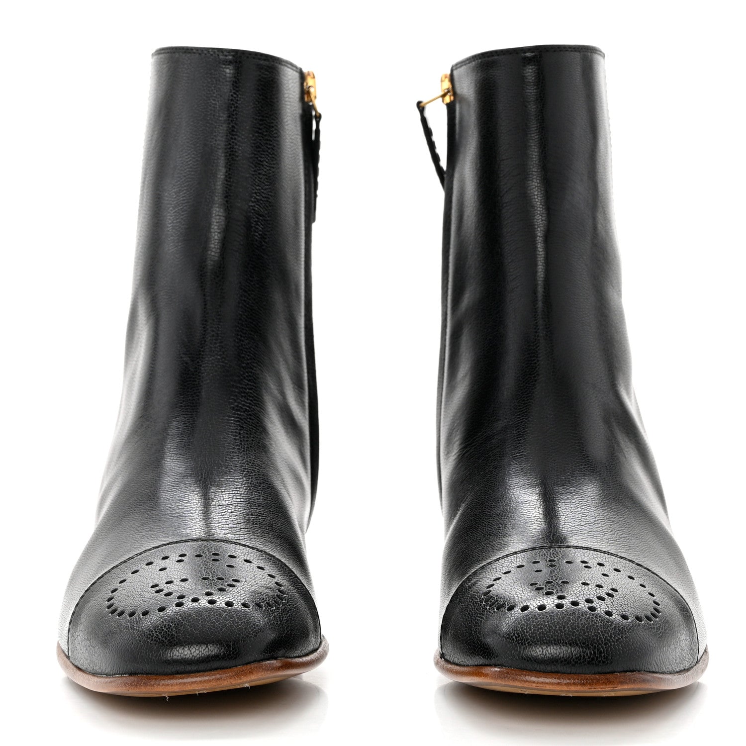Gucci Goatskin Hills Logo Ankle Boots 38 Black 2 of 9