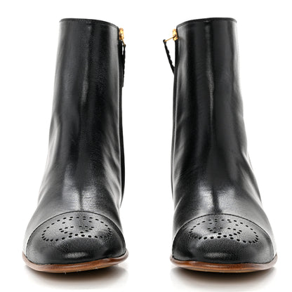 Gucci Goatskin Hills Logo Ankle Boots 38 Black 2 of 9