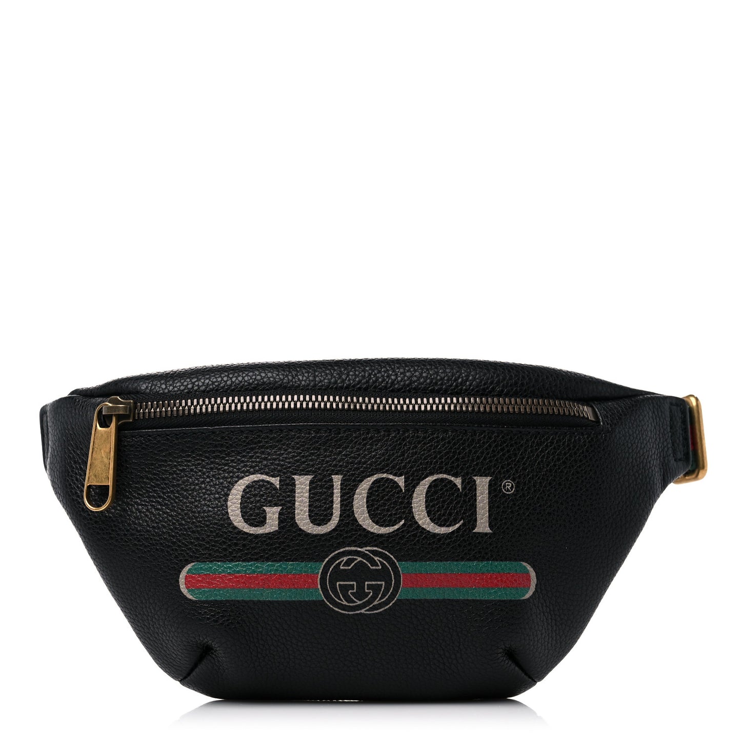 Grained Calfskin Small Logo Belt Bag Black