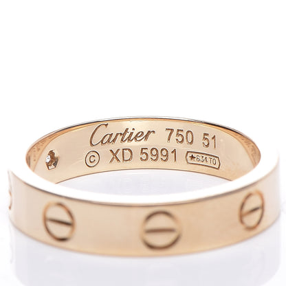 Cartier 18K Yellow Gold Diamond 4mm LOVE Wedding Band Ring 51 5.75 4 of 5