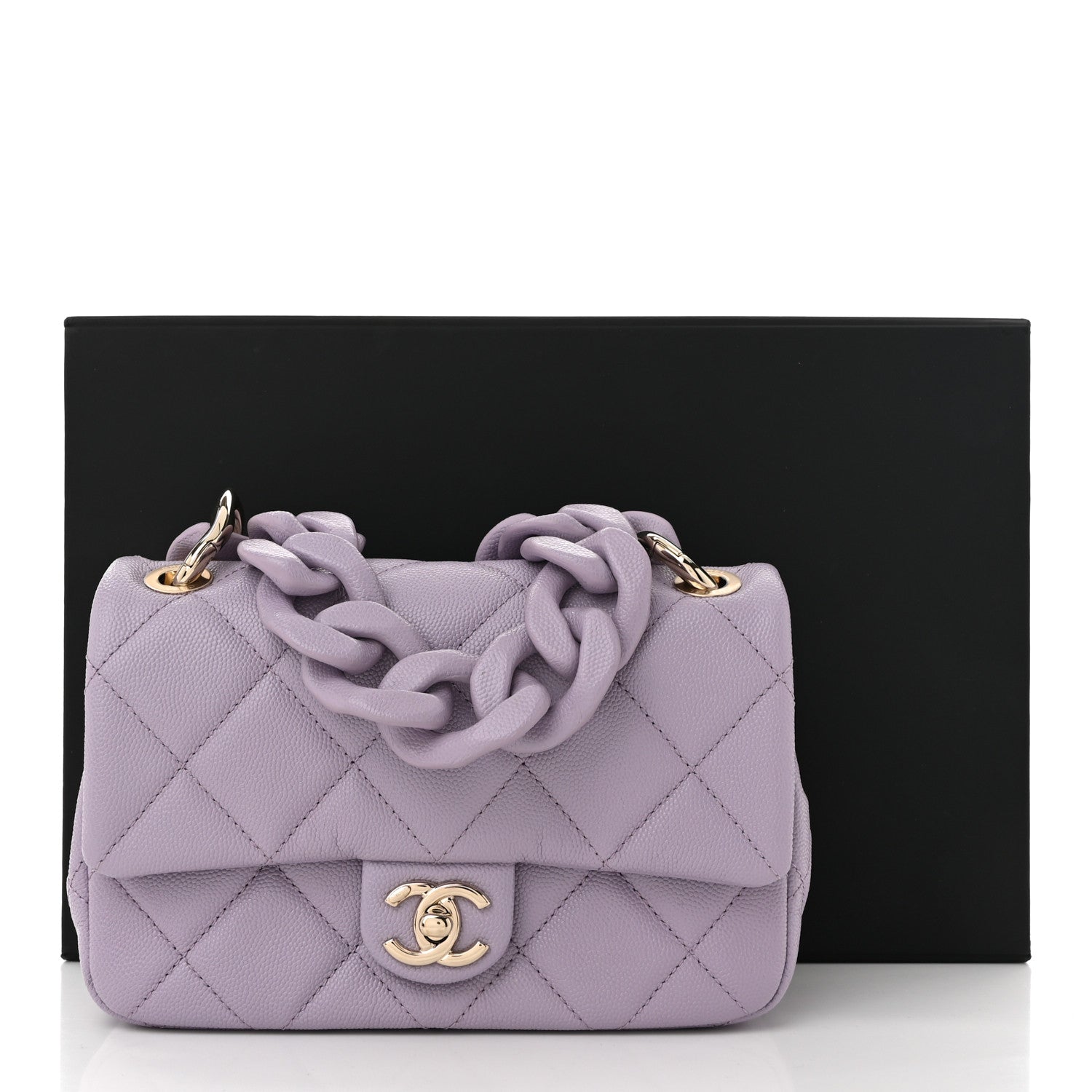 Chanel Caviar Quilted Funky Match Mini Flap Light Purple Light Purple 11 of 11