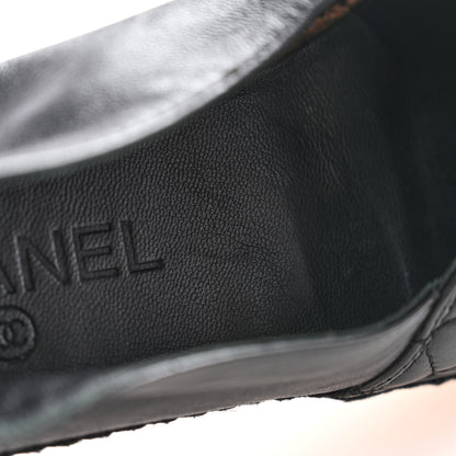 Chanel Lambskin Quilted CC Espadrilles 38 Black 10 of 10
