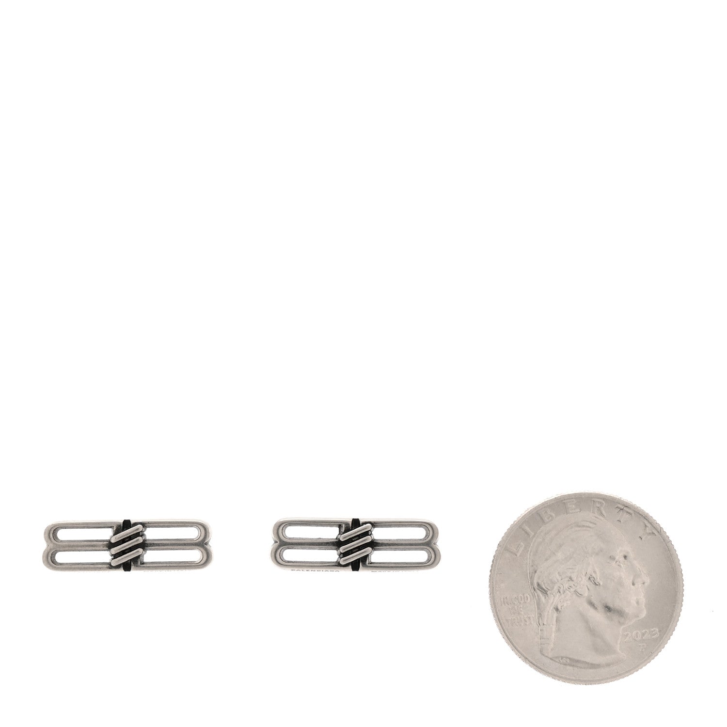 Balenciaga Metal BB Icon Earrings Silver 2 of 4