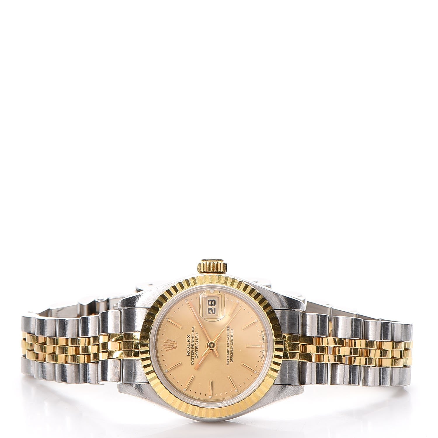 Rolex Stainless Steel 18K Yellow Gold 26mm Oyster Perpetual Datejust Watch Champagne 69173 3 of 12