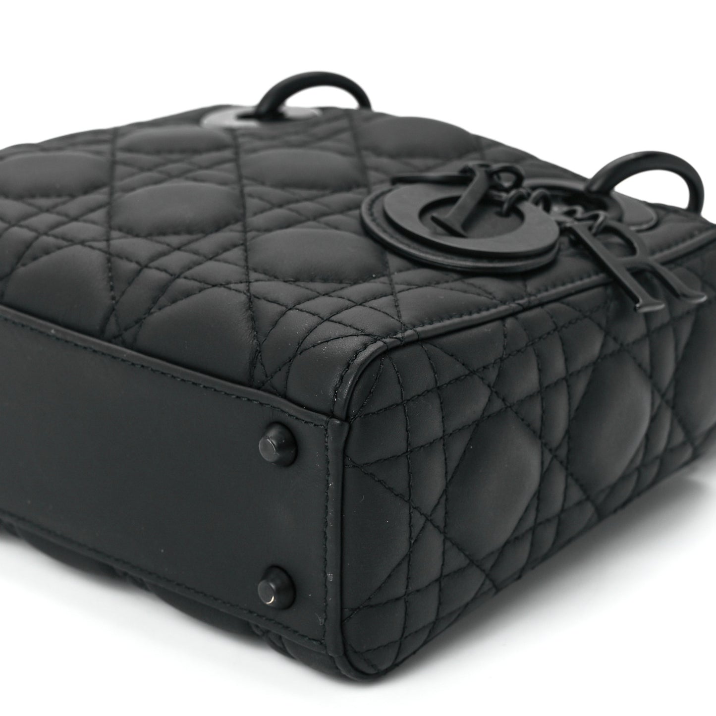 Ultra Matte Calfskin Cannage Mini Lady Dior Black