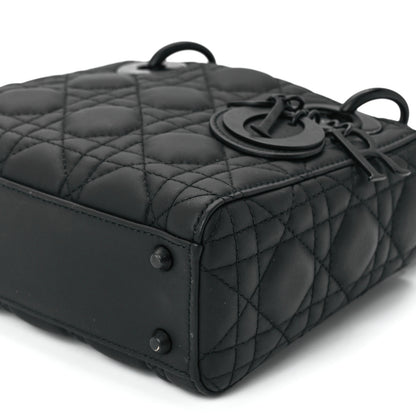 Christian Dior Ultra Matte Calfskin Cannage Mini Lady Dior Black 11 of 11