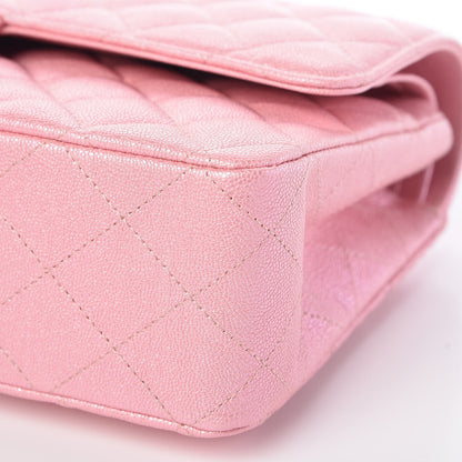 Chanel Iridescent Caviar Quilted Medium Double Flap Rose Pink 9 of 10