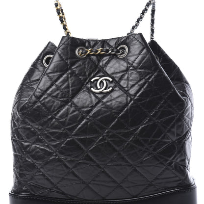 Chanel Aged Calfskin Quilted Gabrielle Backpack Black 7 of 9