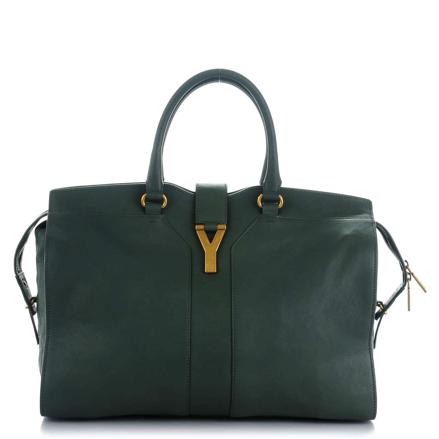 Saint Laurent Sheepskin Large Cabas ChYc Hunter Green 1 of 7