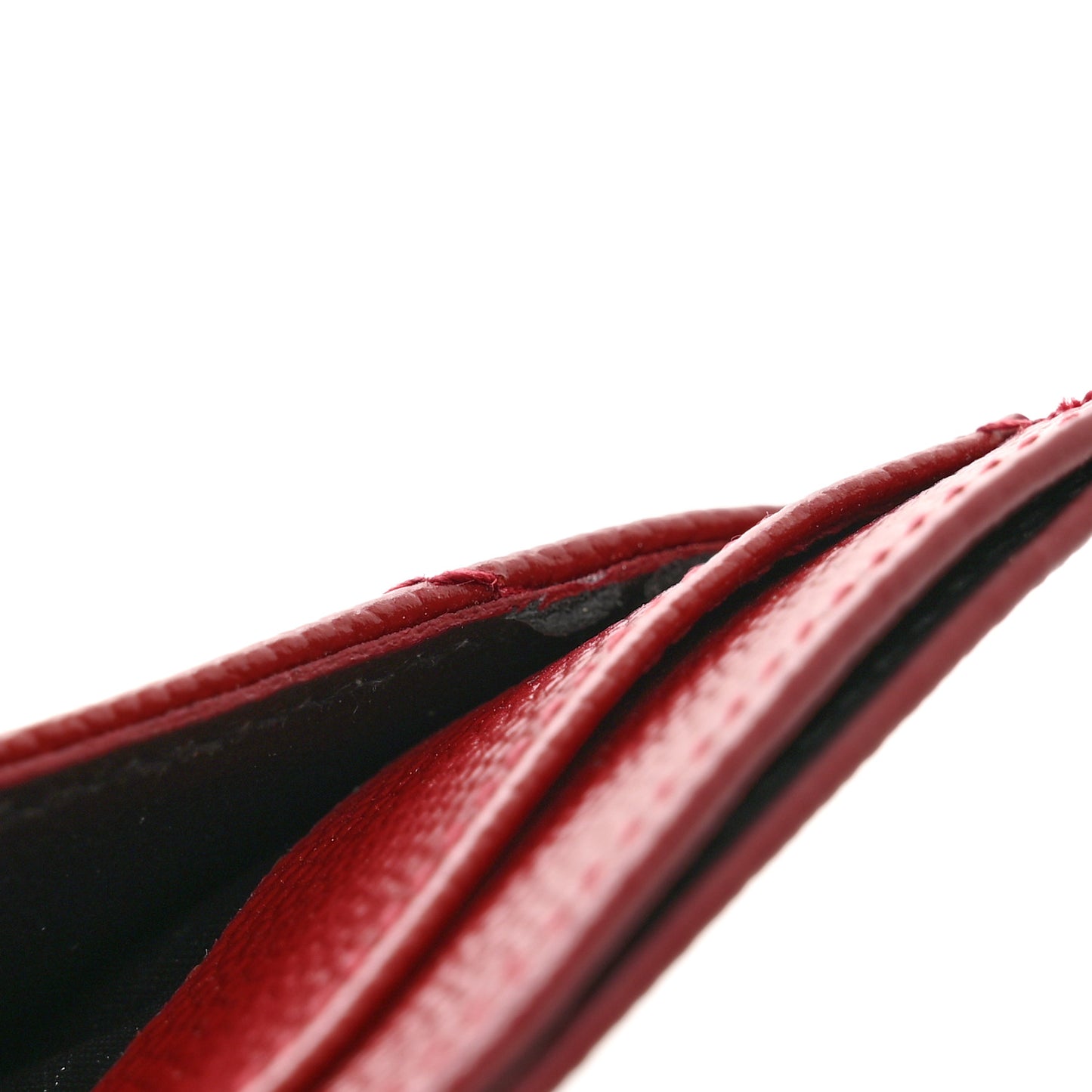 Grain De Poudre Matelasse Chevron Monogram Credit Card Case Opyum Red