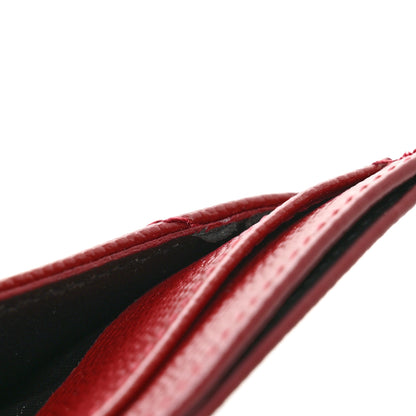 Saint Laurent Grain De Poudre Matelasse Chevron Monogram Credit Card Case Opyum Red 9 of 9
