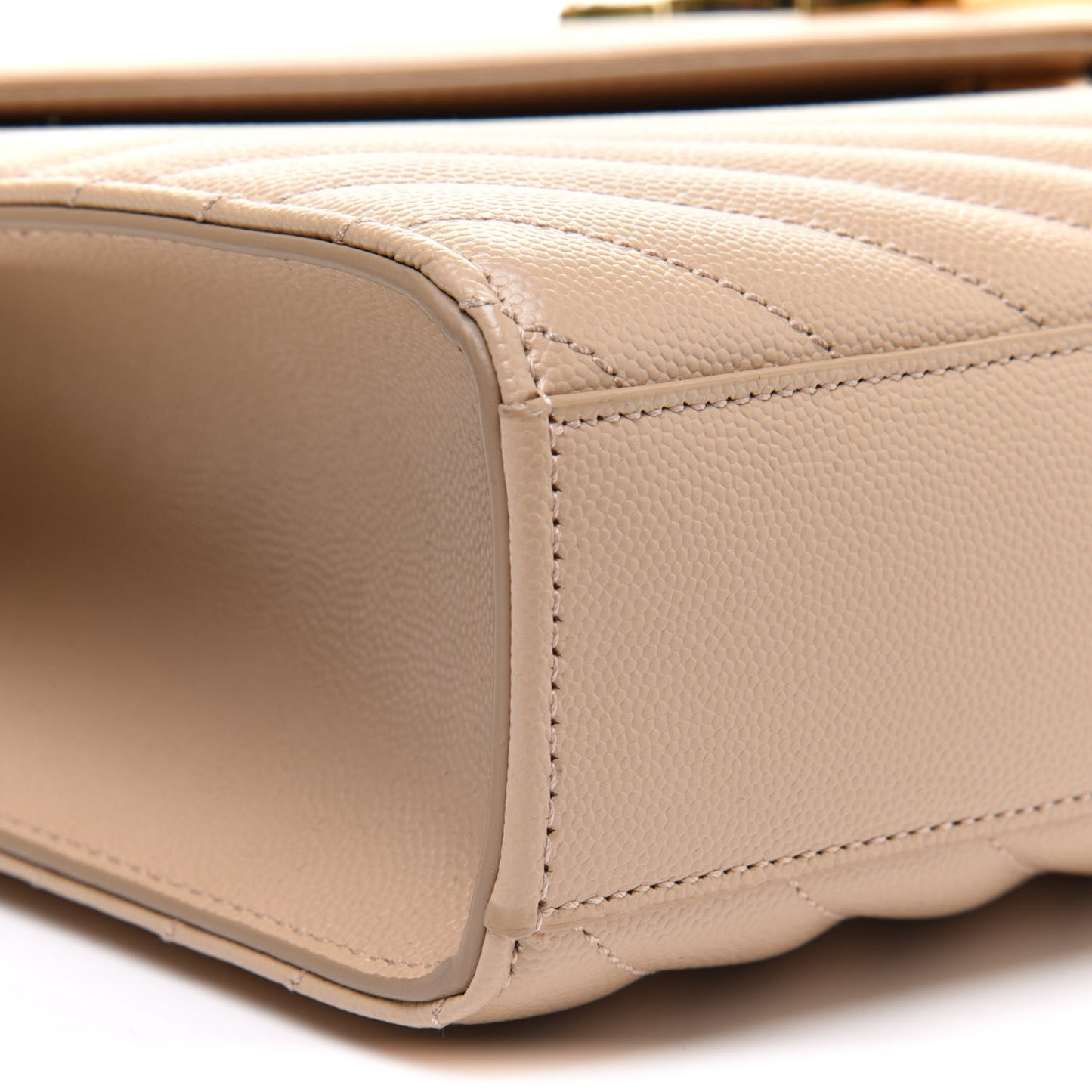 Grain De Poudre Matelasse Chevron Large Monogram Satchel Nude Powder