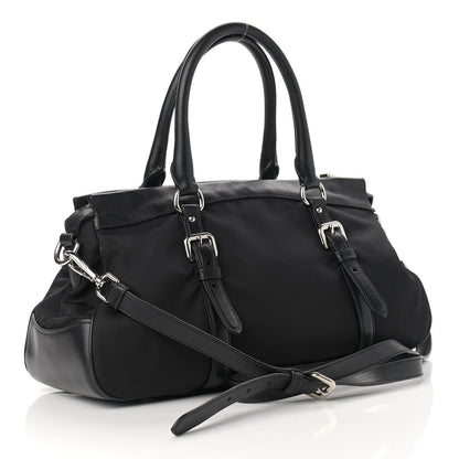 Prada Nylon Tessuto Soft Calf Tote Black 3 of 10