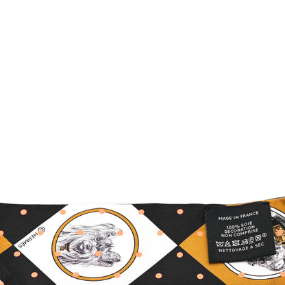 Hermes Silk Colliers et Chiens Twilly Black Gold White 3 of 4