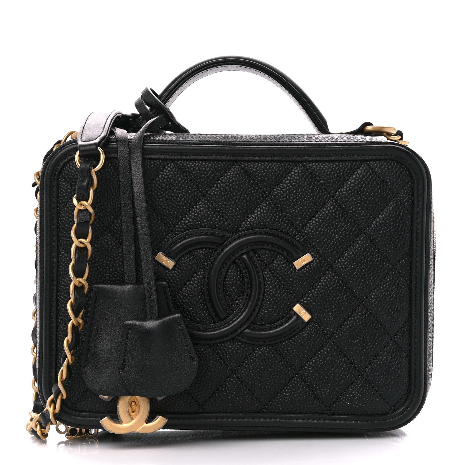 Chanel Caviar Quilted Medium CC Filigree Vanity Case Black 1 of 10