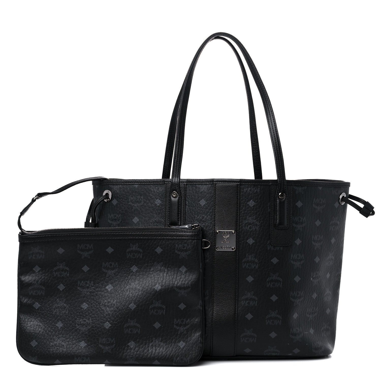 MCM Visetos Medium Liz Reversible Shopper Tote Black 1 of 13