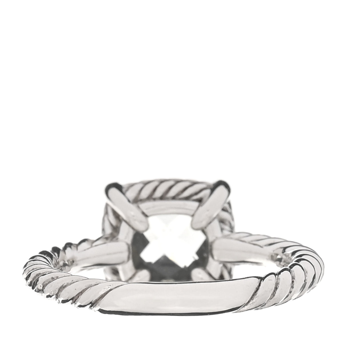 David Yurman Sterling Silver Diamond Blue Topaz 7mm Petite Chatelaine Pave Bezel Ring 49 5 3 of 5