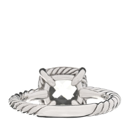 David Yurman Sterling Silver Diamond Blue Topaz 7mm Petite Chatelaine Pave Bezel Ring 49 5 3 of 5