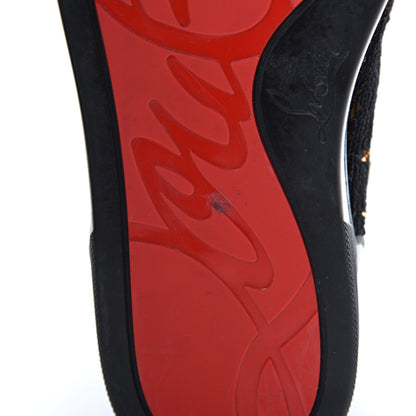 Christian Louboutin Patent Velvet Sequin Mens Louis Spikes Flat Sneakers 43 Black 13 of 15