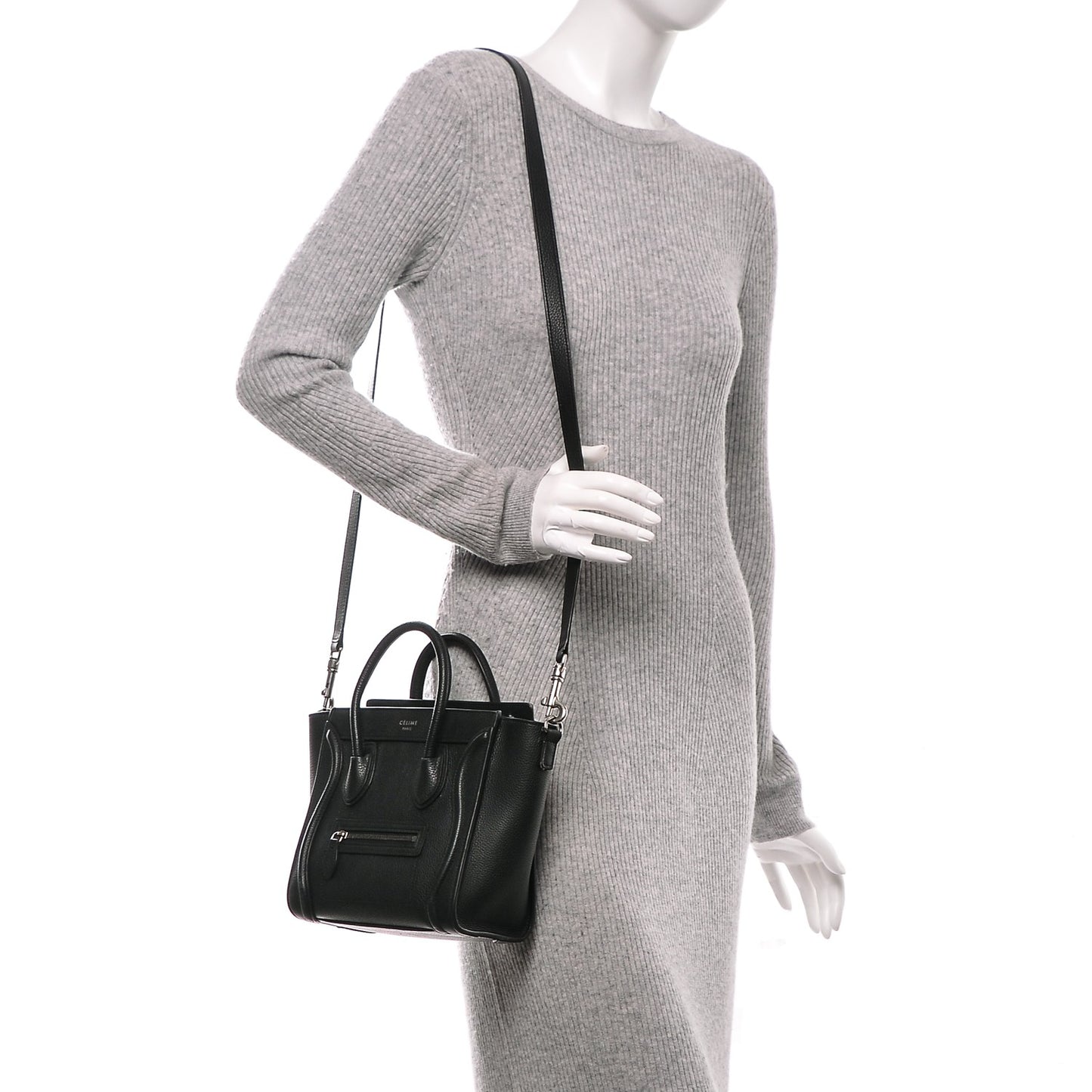 Drummed Calfskin Nano Luggage Black