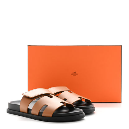 Hermes Calfskin Womens Chypre Sandals 39 Natural 10 of 10
