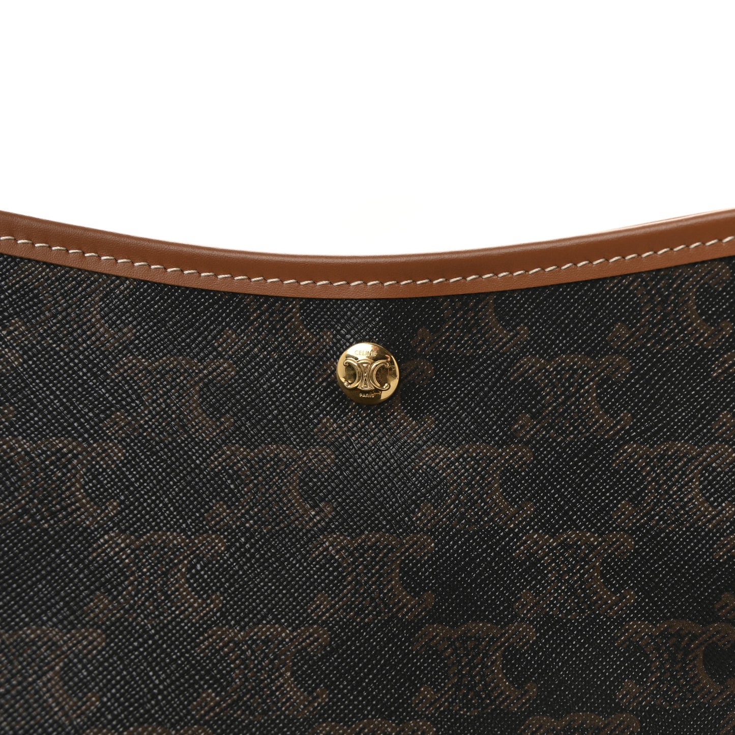 Triomphe Canvas Calfskin Shopper Tote Tan