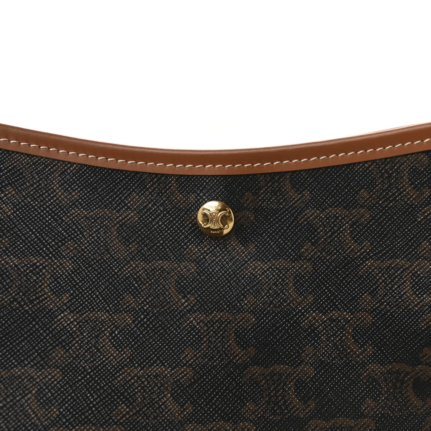 Celine Triomphe Canvas Calfskin Shopper Tote Tan 9 of 11