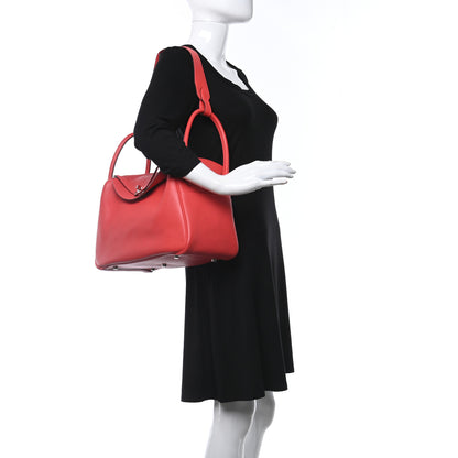 Hermes Taurillon Clemence Lindy 34 Rouge Pivoine 2 of 13