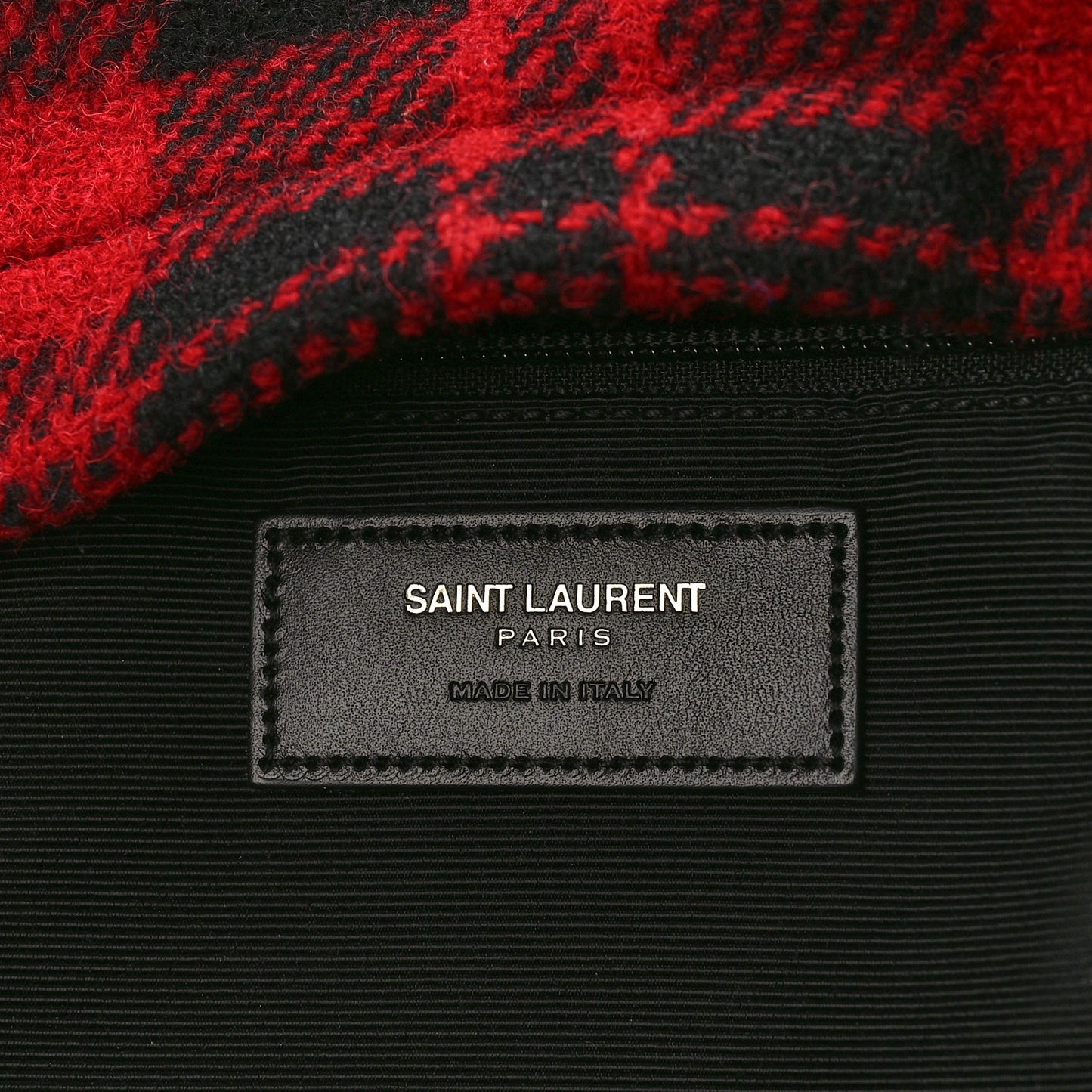 Wool Tartan City Backpack Red Black