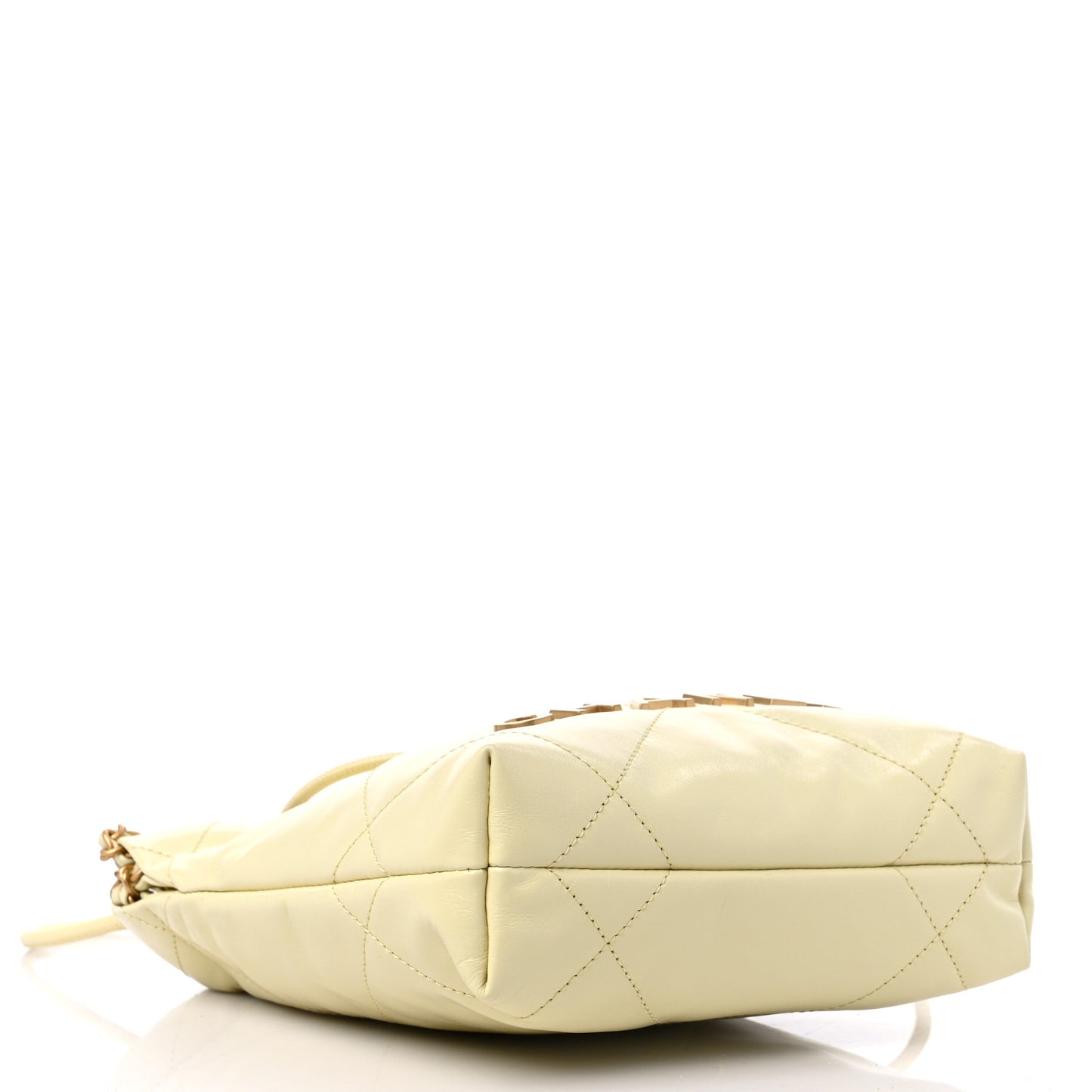Shiny Calfskin Quilted Mini Chanel 22 Light Yellow