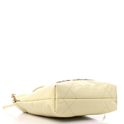 Chanel Shiny Calfskin Quilted Mini Chanel 22 Light Yellow 4 of 10