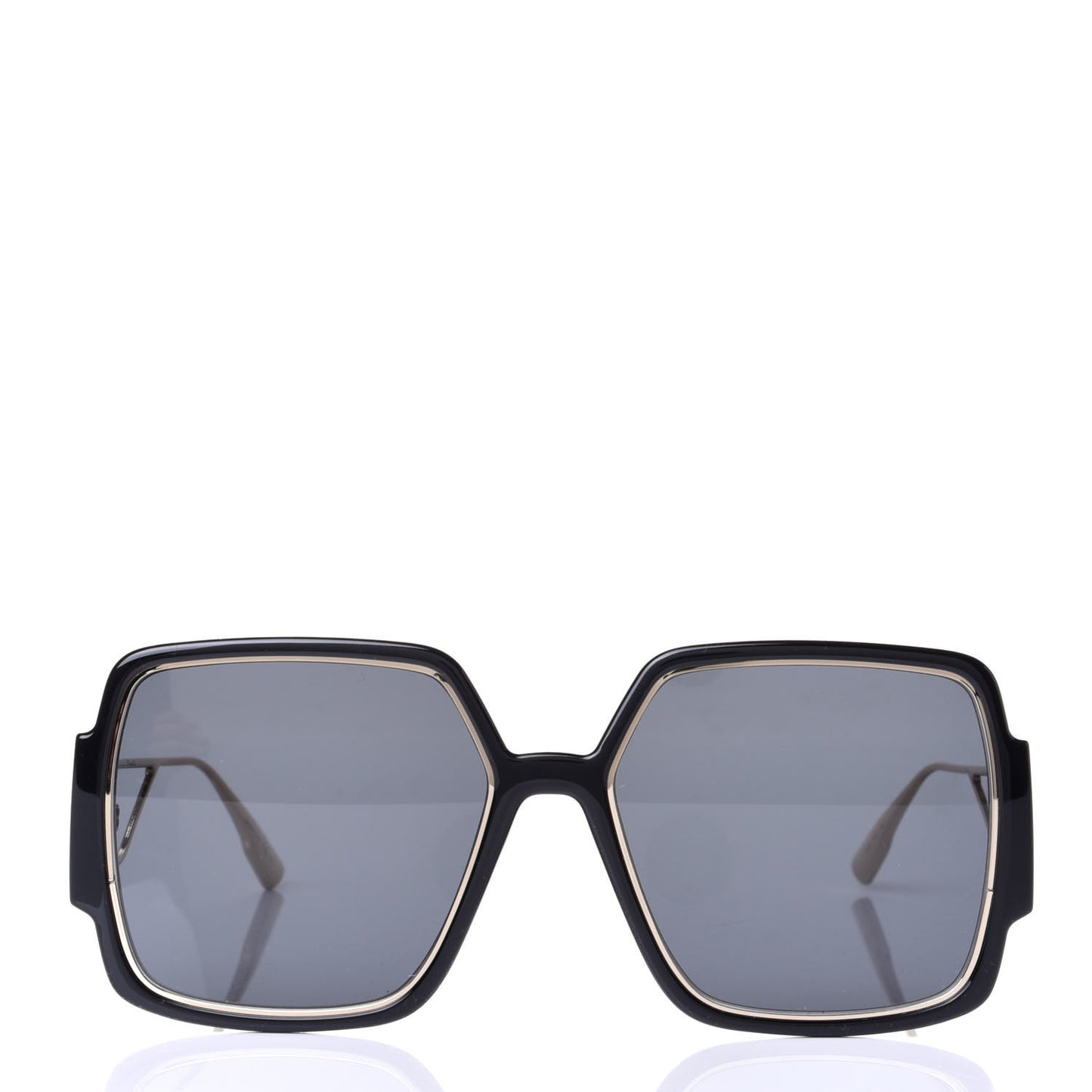 Acetate Square 30 Montaigne 2 Sunglasses Black Gold