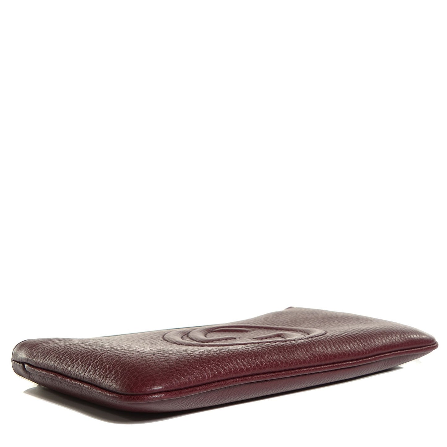 Pebbled Calfskin Soho Wrist Wallet Scarlatto