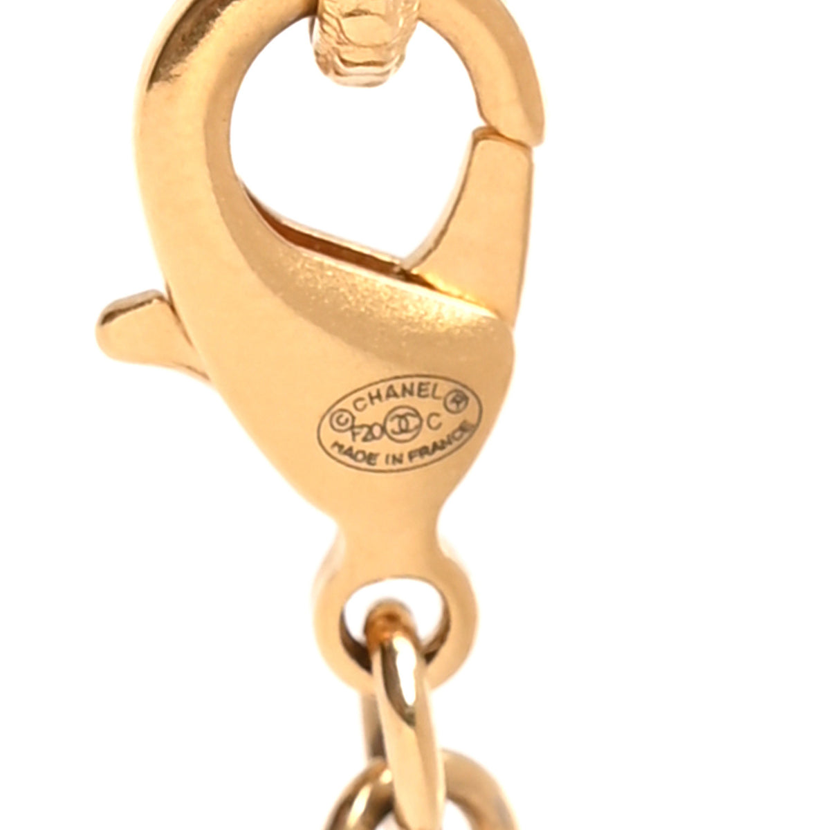 Chanel ID Dog Tag Charm Necklace Gold 4 of 5