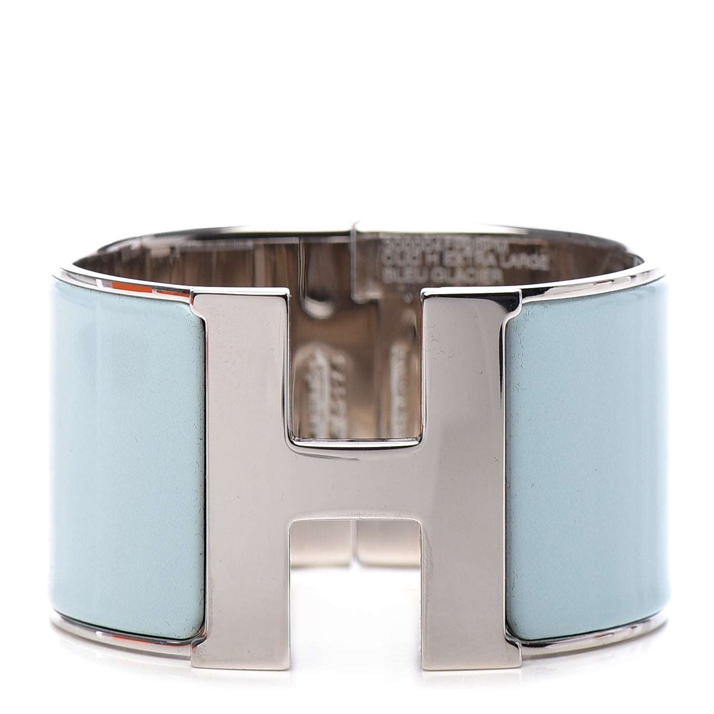 Enamel Extra Wide Clic Clac H Bracelet PM Bleu Glacier