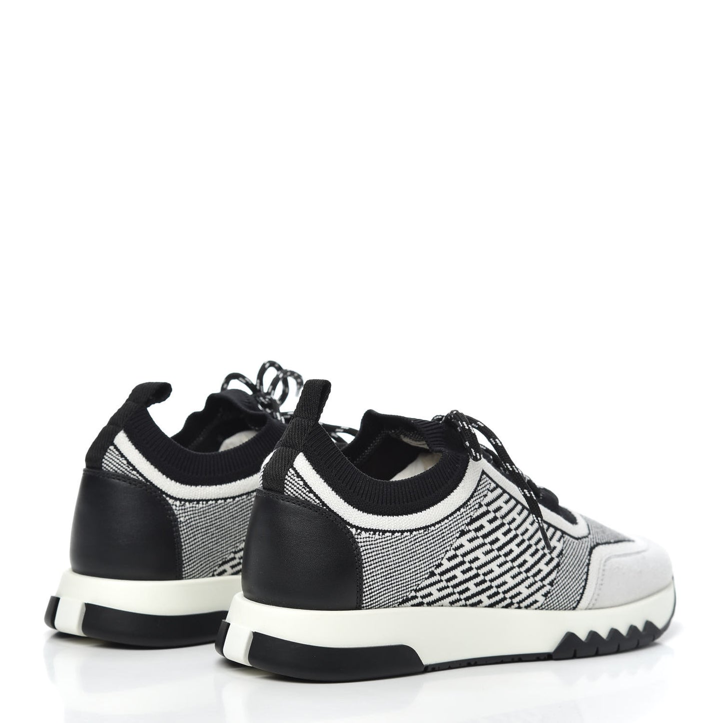 Knit Bi-Color Womens Addict Sneakers 37 Black White