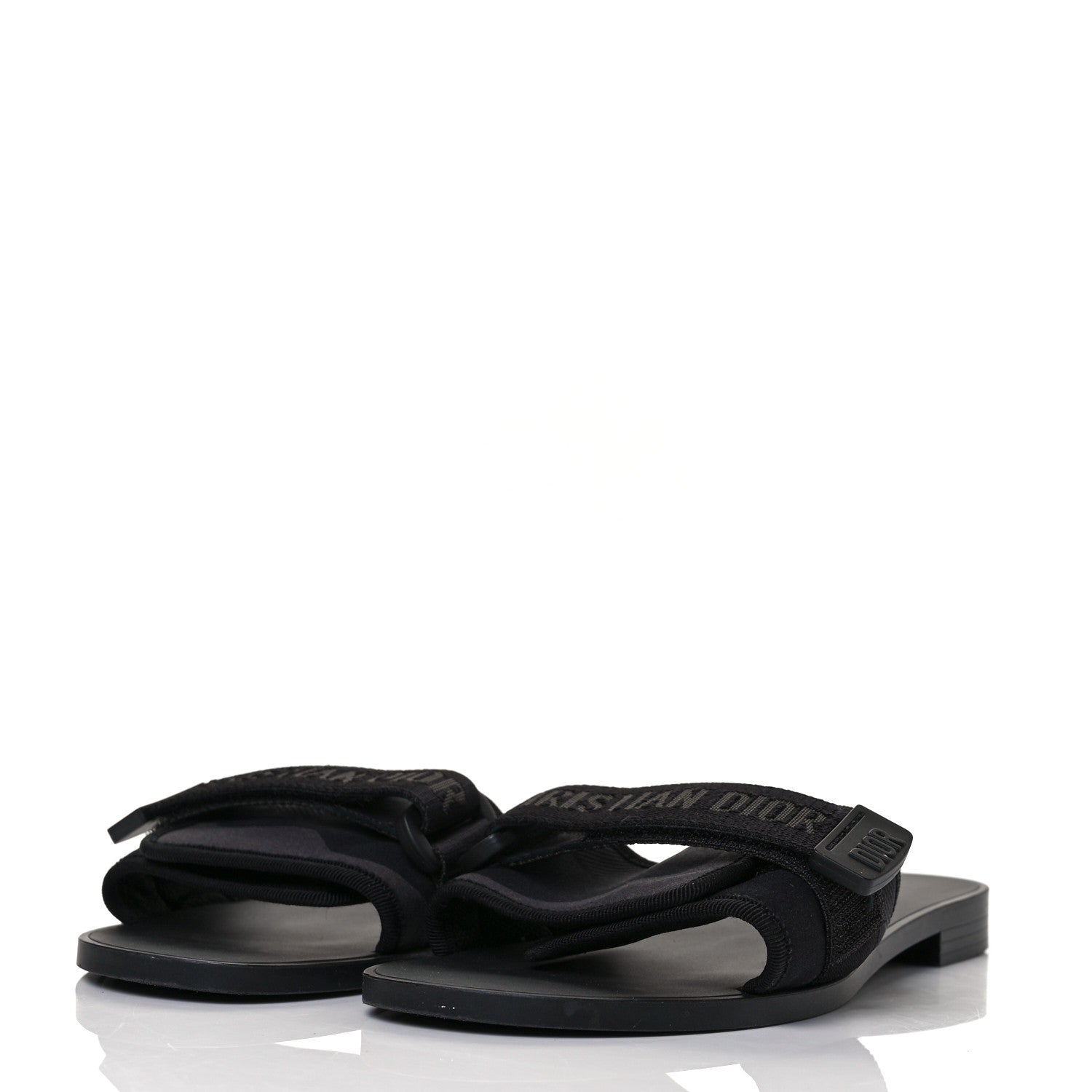 Christian Dior Technical Stretch Fabric Camouflage Dio(r)evolution Slide Sandals 38 Black Military 3 of 9