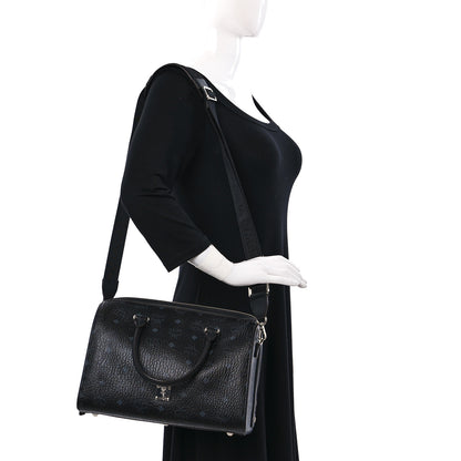 MCM Visetos Medium Essential Boston Bag Black 2 of 8