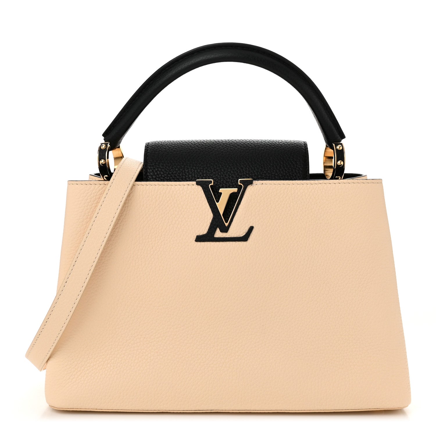Louis Vuitton Taurillon Capucines PM Creme  Black 1 of 9
