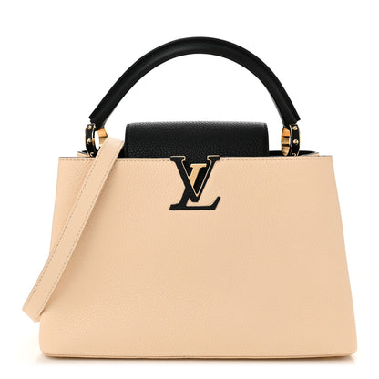 Louis Vuitton Taurillon Capucines PM Creme  Black 1 of 9