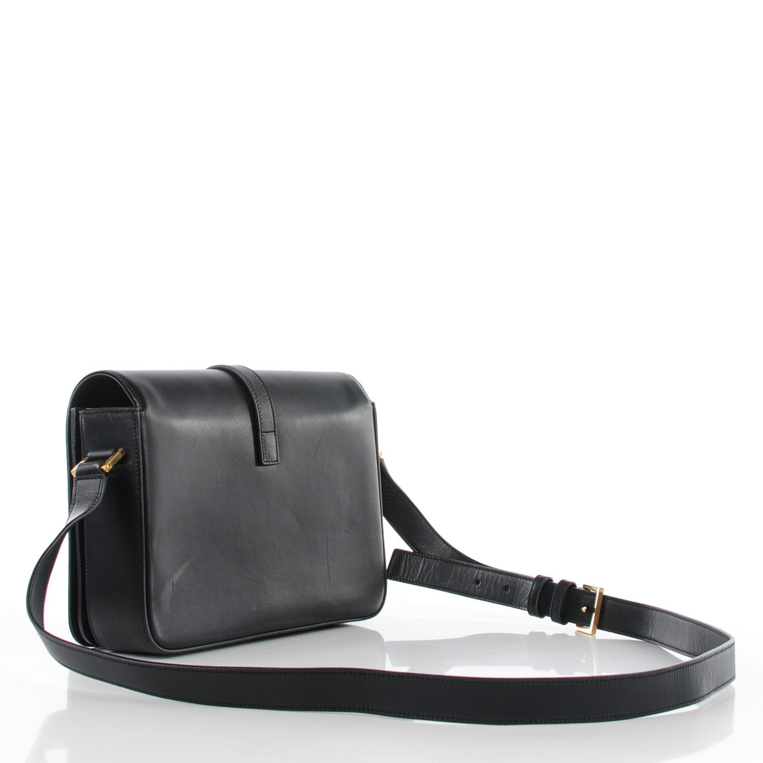 Saint Laurent Smooth Calfskin Medium Classic Monogram Universite Bag Black 3 of 11