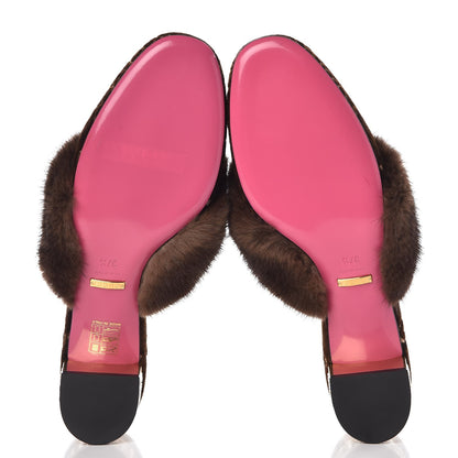 Gucci Mink Velvet GG Monogram Candy Mules 37.5 Scan Brown Brown 5 of 9