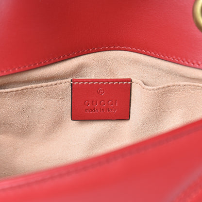 Gucci Calfskin Matelasse Mini GG Marmont Shoulder Bag Hibiscus Red 5 of 10